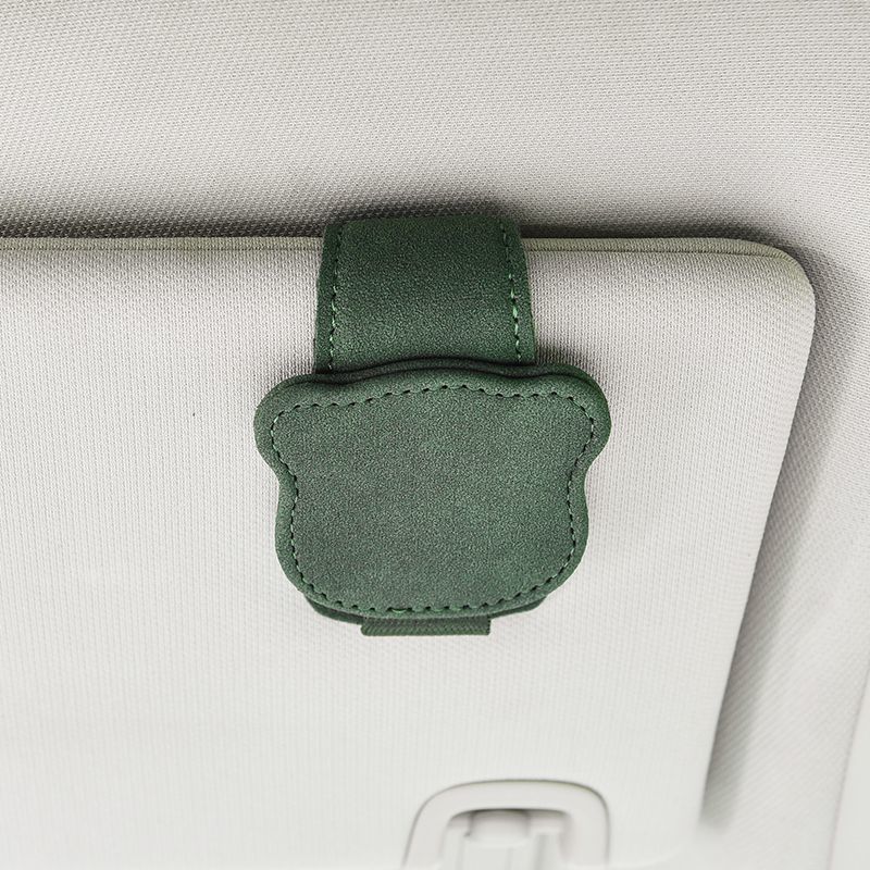 Clip Leather Sun: Qìchē Car Glasses Clip/Bill Clip - green