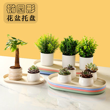 椭圆形花盆托盘加厚塑料长圆形垫底托底座桌面多肉盆景接水盘花托