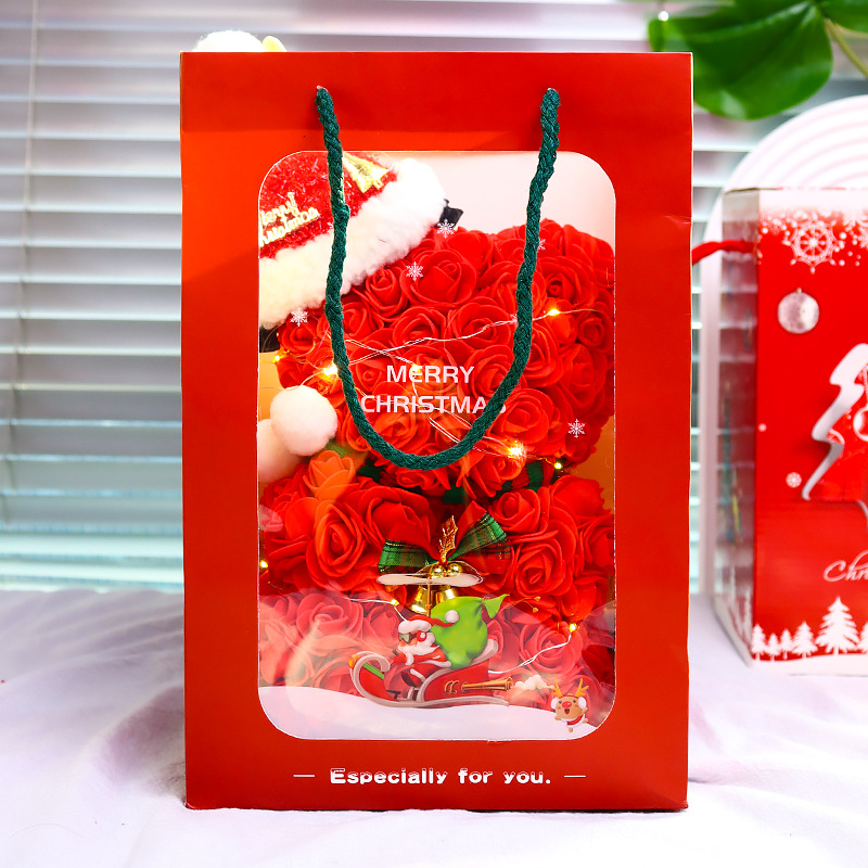 Christmas Everlasting Rose Bear For Girlfriend And Child Birthday Gift Simulation Bear Halloween Gift_voghion.com