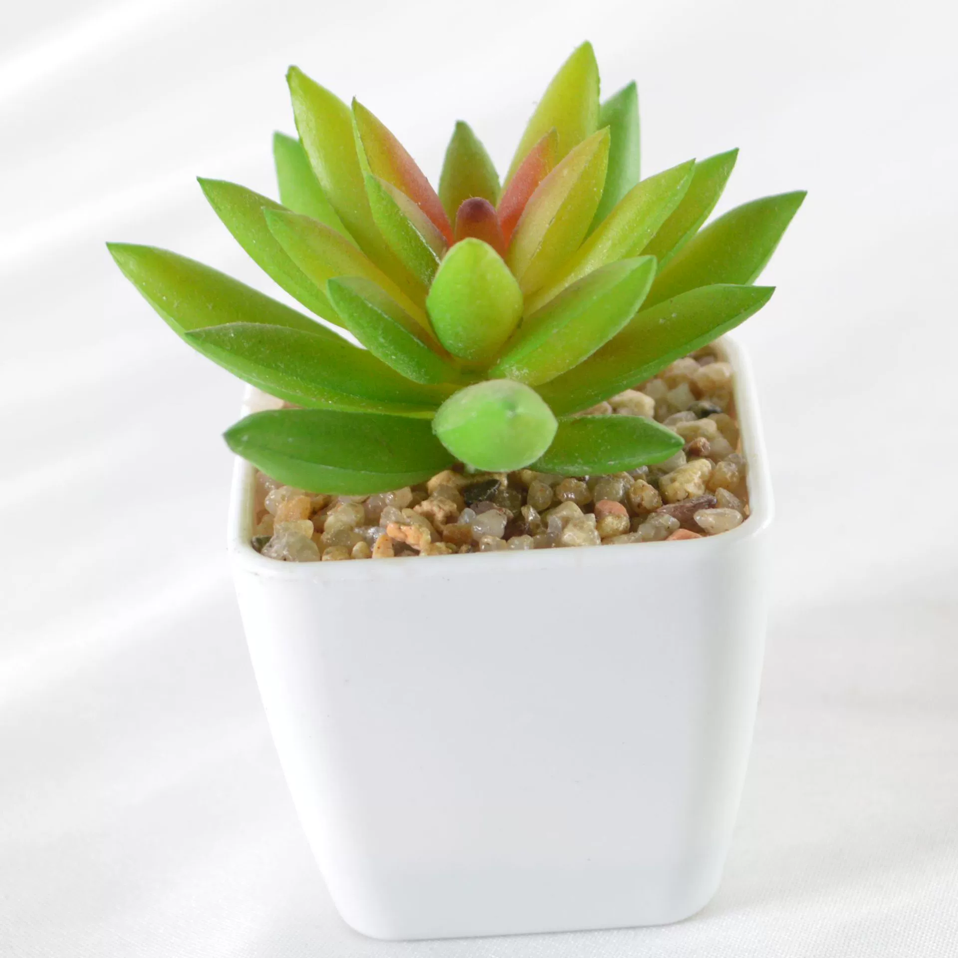 Simulation plastic small white pot simulation of succulent plants potted bonsai square pot