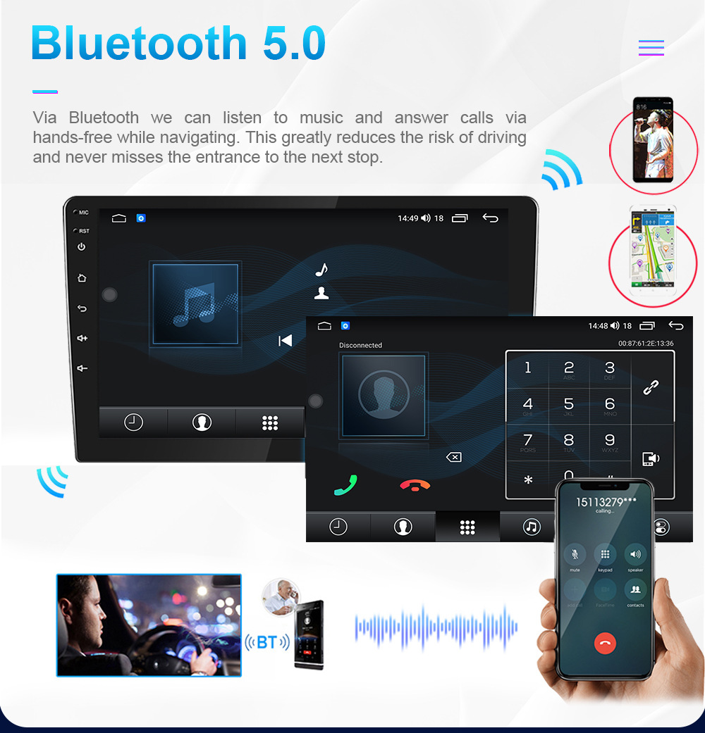 10.1inch Android Car Navigator Suitable for 12-14 Toyota Camry Car Central Control Screen