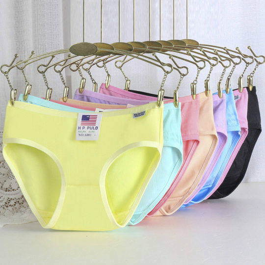 a001 ladies underwear female students solid color breathable waist girls sexy cute pants cross-border e-commerce