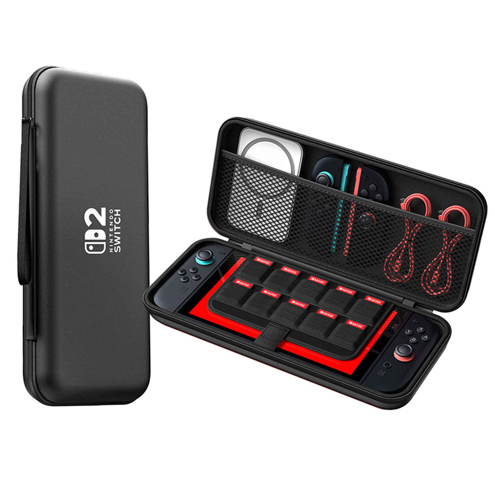 适用于任天堂switch2代收纳包盒游戏机钢化膜收纳盒EVAPU皮收纳包