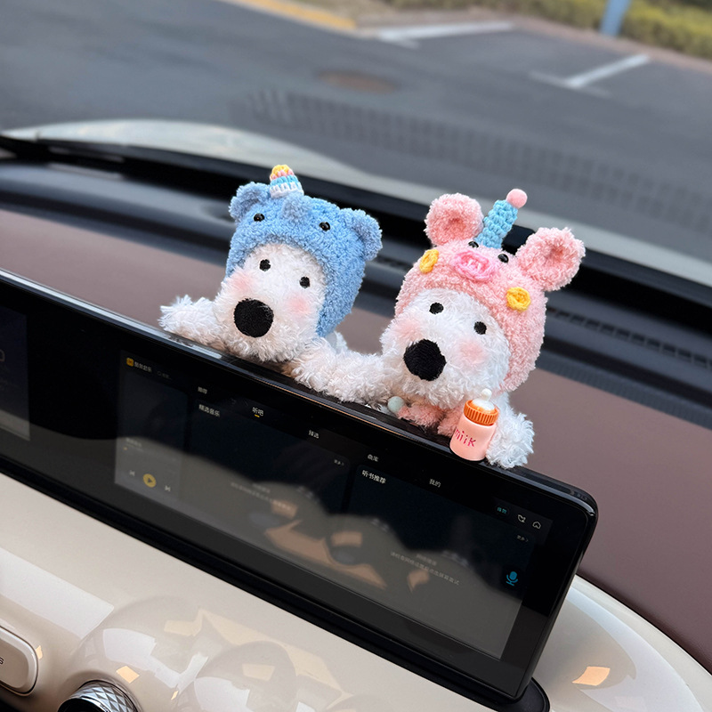 Nuevos adornos para automóviles, pantalla de control central del automóvil, muñeca de West Highland, pantalla de visualización interior, muñeca de decoración de pantalla linda