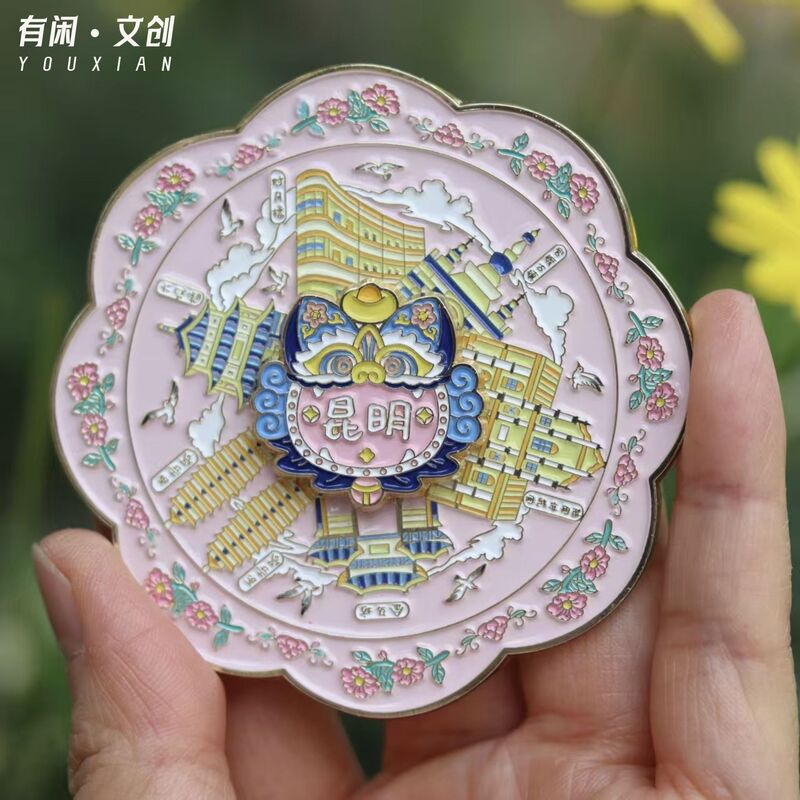 Youxian Cultural and Creative Original Yunnan Kunming Dali Metal Enamel Refrigerator Magnets Cultural and Creative Tourism Souvenirs Factory Wholesale