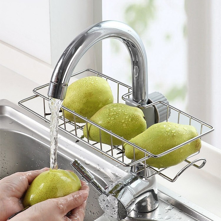 Bathroom Storage Rack for Rags, Stainless Steel Faucet Storage Rack, Kitchen Storage Rack, Sink Drain Rack