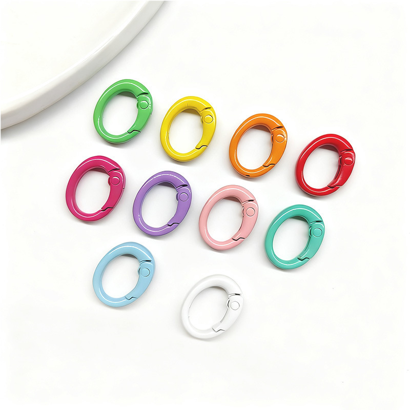 New Oval Zinc Alloy Macaron Color Spring Ring Keychain DIY Mobile Phone Chain Pendant Jewelry Accessories New Oval Zinc Alloy Macaron Color Spring Ring Keychain DIY Mobile Phone Chain Pendant Jewelry Accessories
