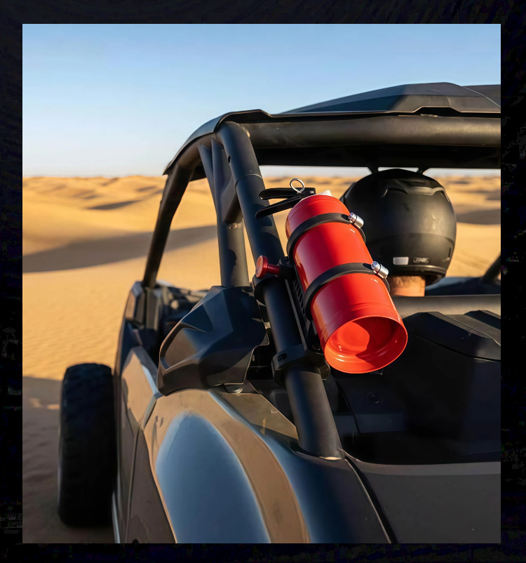 Car-mounted fire extinguisher rear bumper kit, off-road vehicle fire extinguisher bracket with adjustable angle and fire extinguisher base