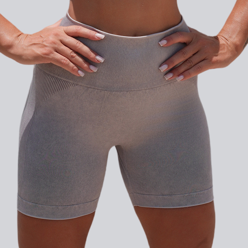 Nuevos pantalones cortos transfronterizos con umbilical abierto, yoga, elevación de cadera, cintura alta, Amazon, ropa de mujer apretada europea y americana, mangas cortas