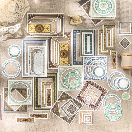 Good Day Book Baroque Window Series Collage Border Handbook DIY Base Stickers 30 sheets into 8 styles