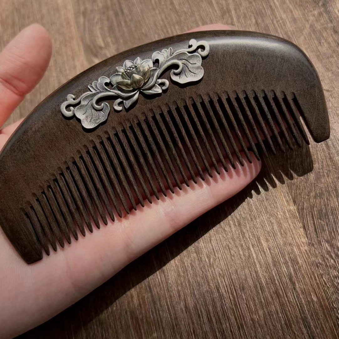 小黑银饰 Retro creative high-end brush sandalwood for mother, wholesale, silver 925 sample, Birthday gift