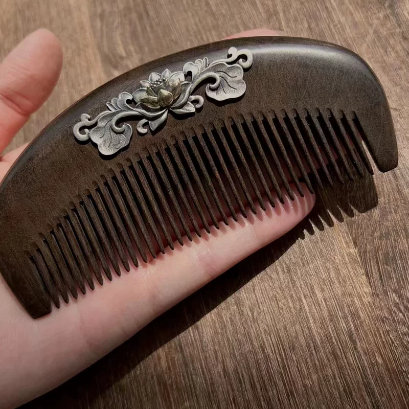 小黑银饰 Retro creative high-end brush sandalwood for mother, wholesale, silver 925 sample, Birthday gift