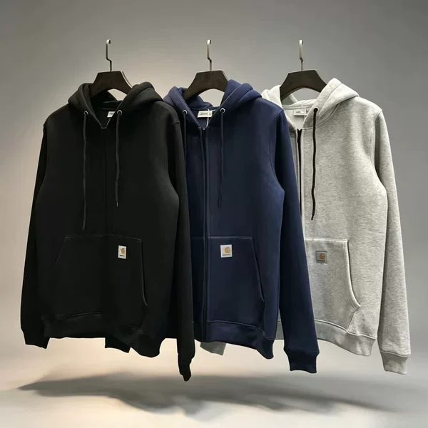 Kahara zip-up cardigan, loose-fitting hooded casual sweatshirt, unisex couple's outerwear, thickened hoodie, trendy cross-border brand