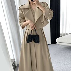 修身时尚个性风衣短外套2025春装新款高级感收腰显瘦女神范两件套