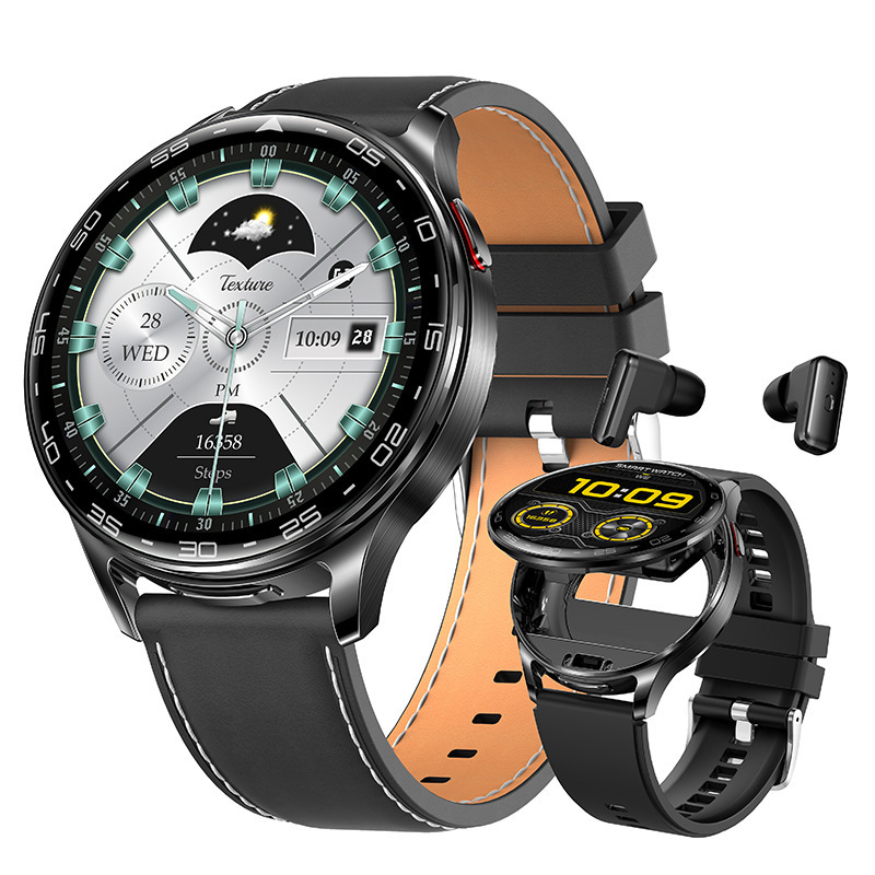 New multi-function ultra-thin flip waterproof call payment Bluetooth headset sports smart watch 2 in 1 business