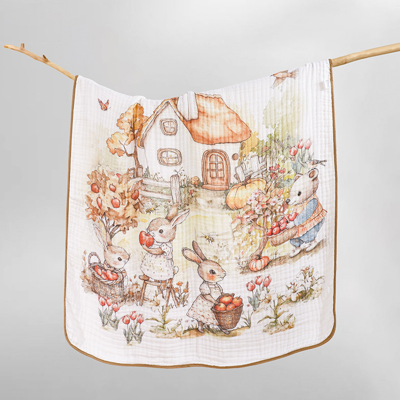 Apple, gauze bath towel