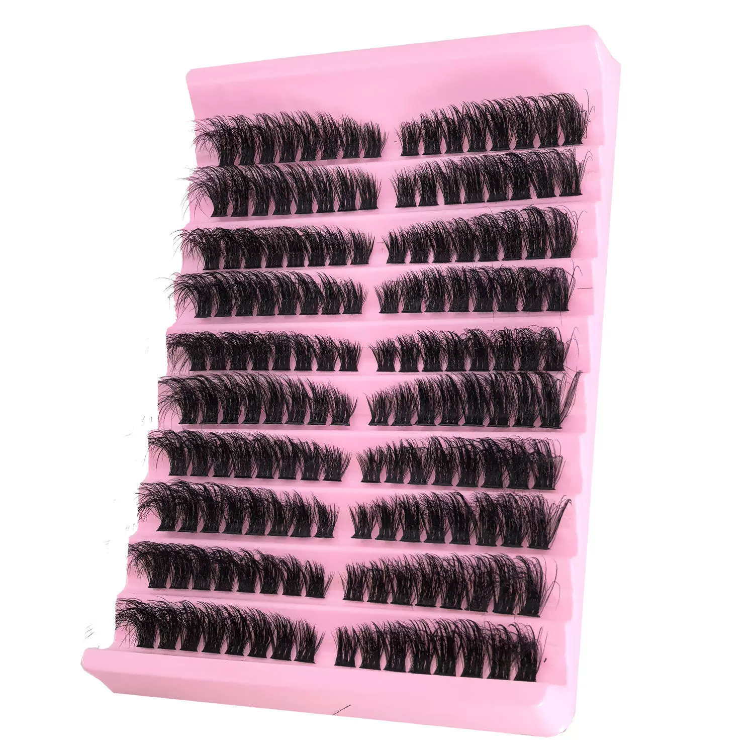 跨境DIY分段10排睫毛蓬松自然浓密30--100Pcs系列3D假睫毛延伸