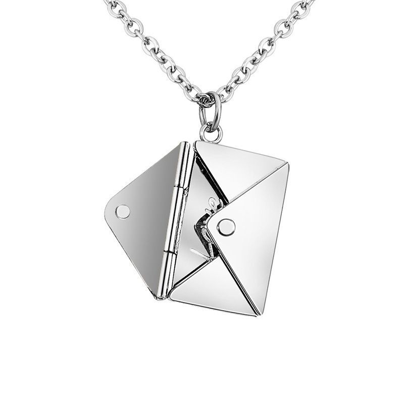 Hot Selling Hot Style Stainless Steel Openable Envelope Necklace European And American Necklace Hot Style