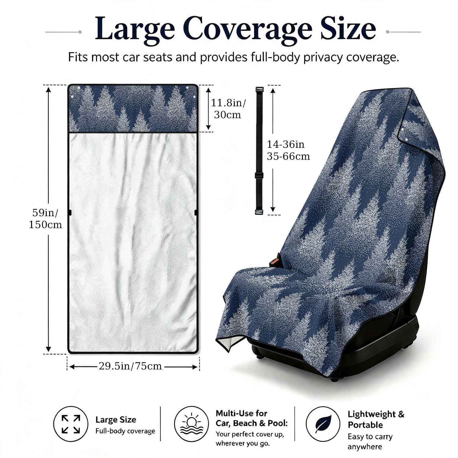 Geometric Bath Towel Car Seat Cover 2-in-1 Microfiber Outdoor Beach Car Dual-Use Universal Seat Cushion