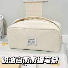 可爱爆款猫咪墩墩笔袋简约ins风高颜值文具盒多功能大容量铅笔盒