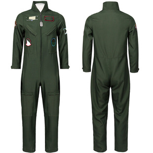 2025 New Clothing Cos Clothing Pilot Army Green Uniform Group Performance Kidsren's Stage Costume Suit Trendy