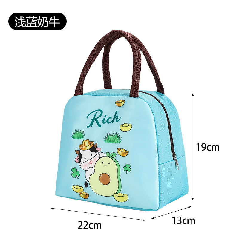 Bolsa para lonchera con aislamiento de papel de aluminio, bolsa de mano con dibujos animados, bolsa de almuerzo para el trabajo de estudiantes, bolsa de almuerzo con aislamiento para niños, bolsa bento.
