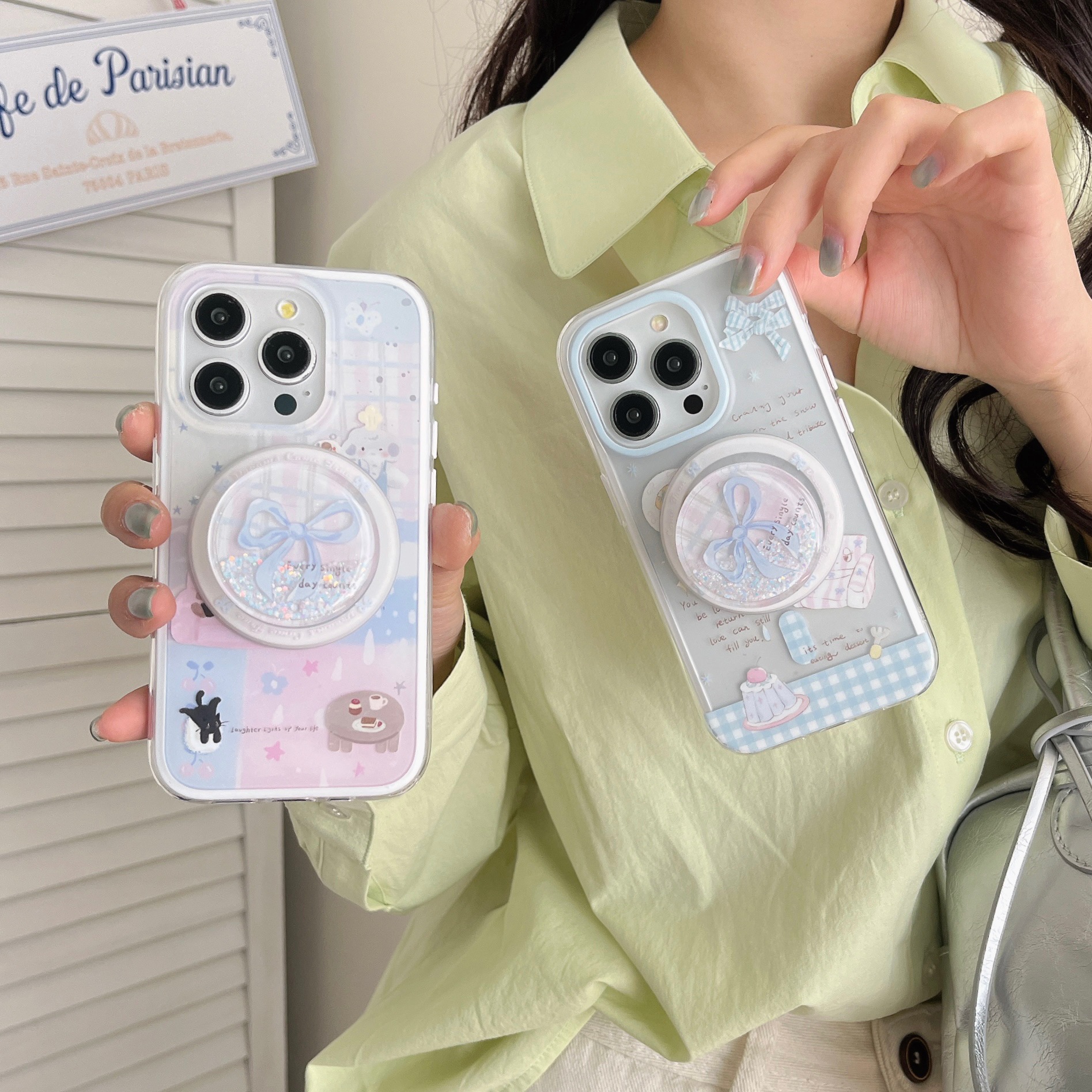 Interesante costura de color bebé elefante brillo arco para Apple 15/16 funda para teléfono móvil 14 atracción magnética 13 mujer 16PM