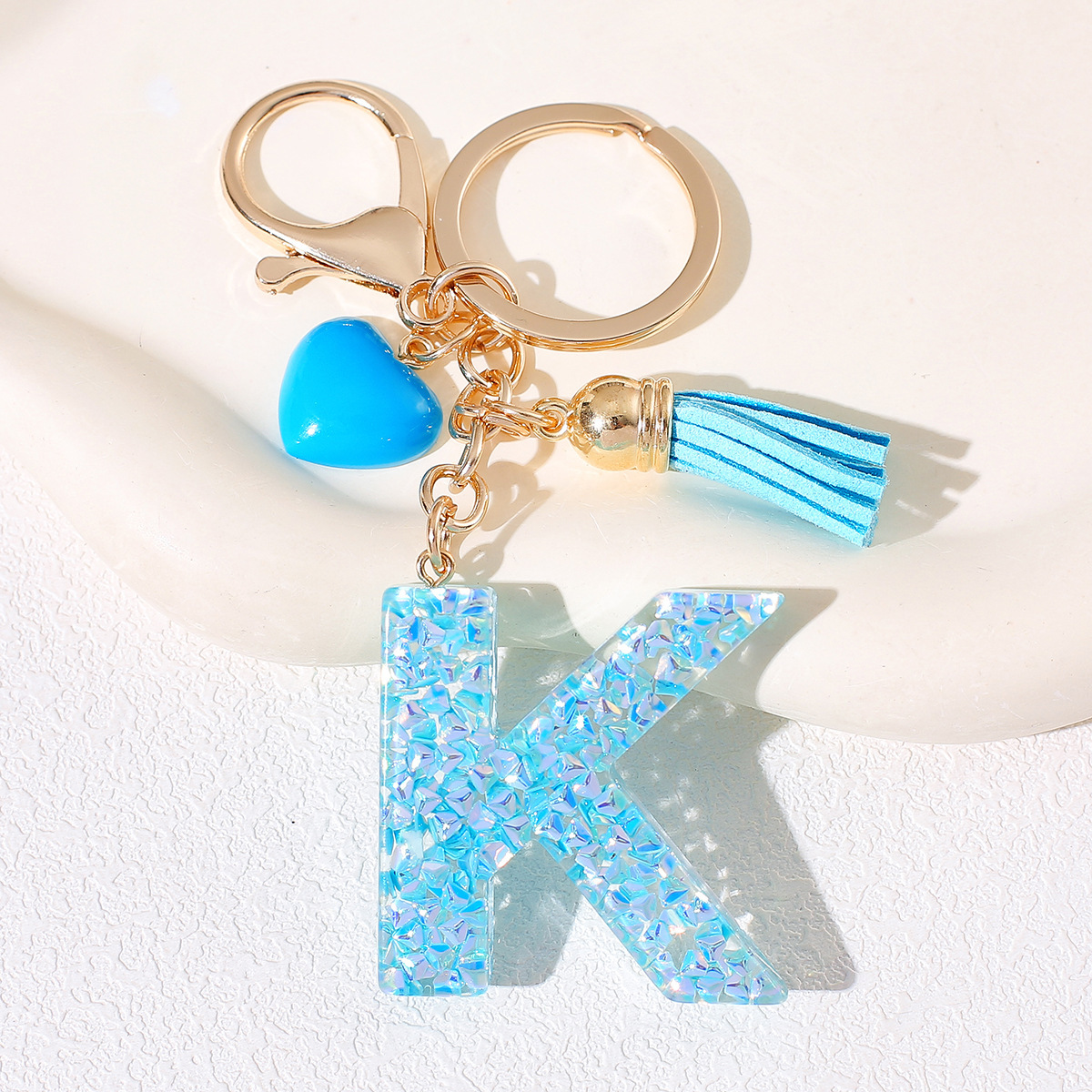 Nuevos productos azules de amor con frascos de letras lindos enclavadores decoraciones europeas y americanas populares llaveros damas