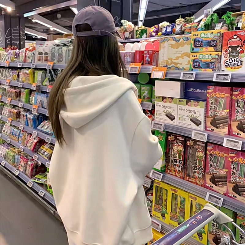 春のコートの女性の春の2025の新型の帽子の韓系の怠惰な風の百合はゆったりしていて高級な衛衣のスーツに乗ります。|undefined