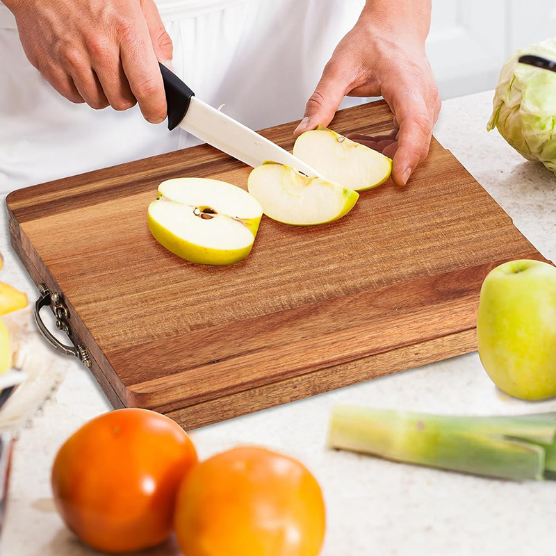 tablero de madera multifuncional tablero de platos para fiesta casera fruta snack plato con cuchillo y tenedor tablero de queso