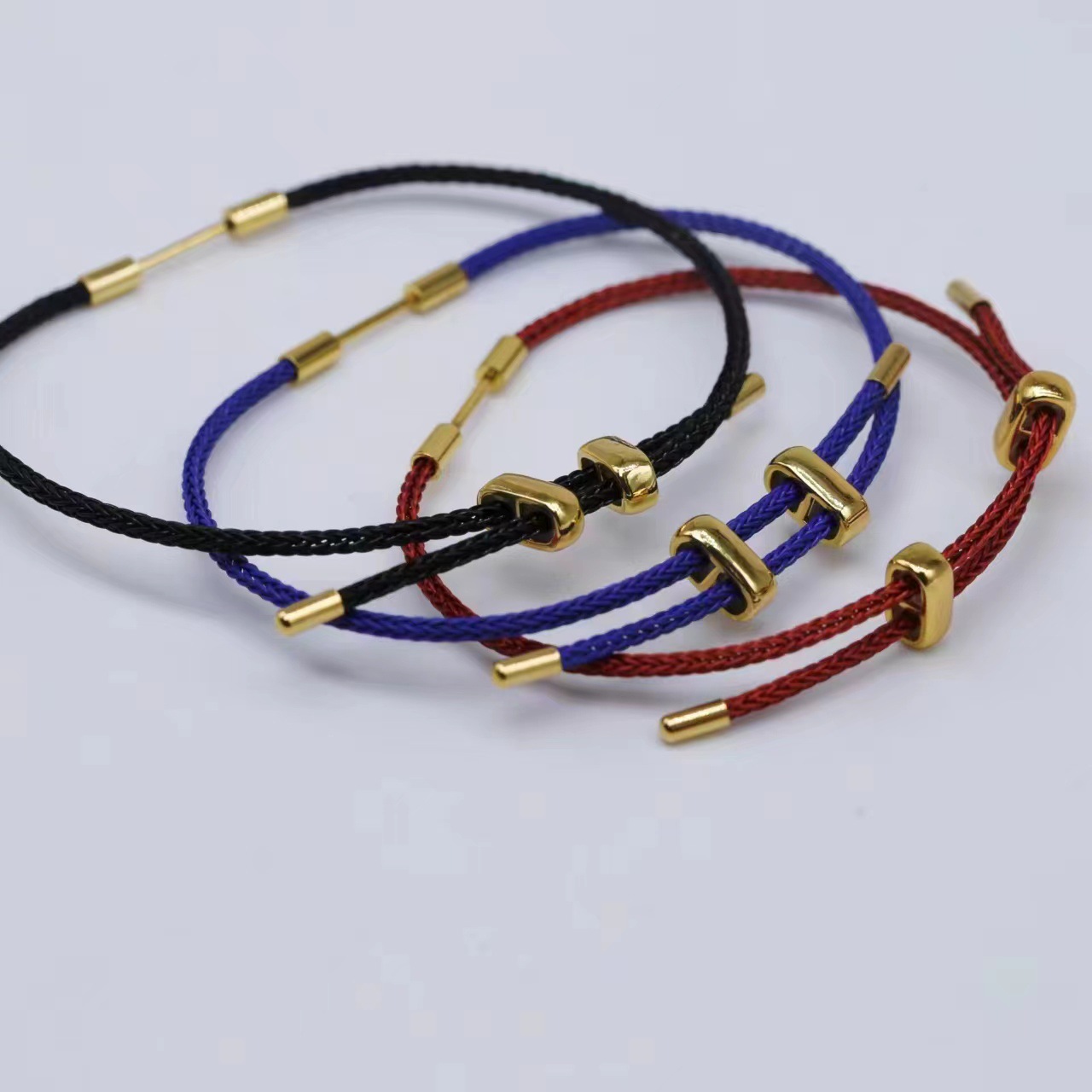 18K Color-preserving Gold Accessories 2MM Steel Wire Bracelet Adjustable DIY Jewelry Semi-finished Bracelet Accessories European and American Hot Style