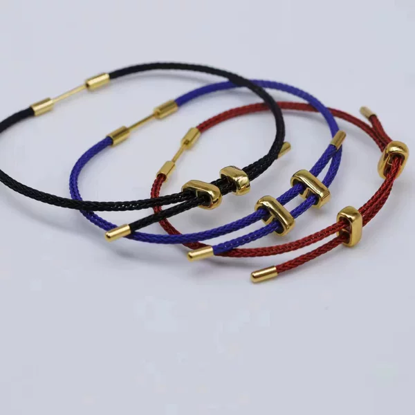 18K Color-preserving Gold Accessories 2MM Steel Wire Bracelet Adjustable DIY Jewelry Semi-finished Bracelet Accessories European and American Hot Style