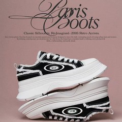 Ocai Parie Boote 经典白厚底增高帆布鞋 国潮时尚撞色复古休闲鞋