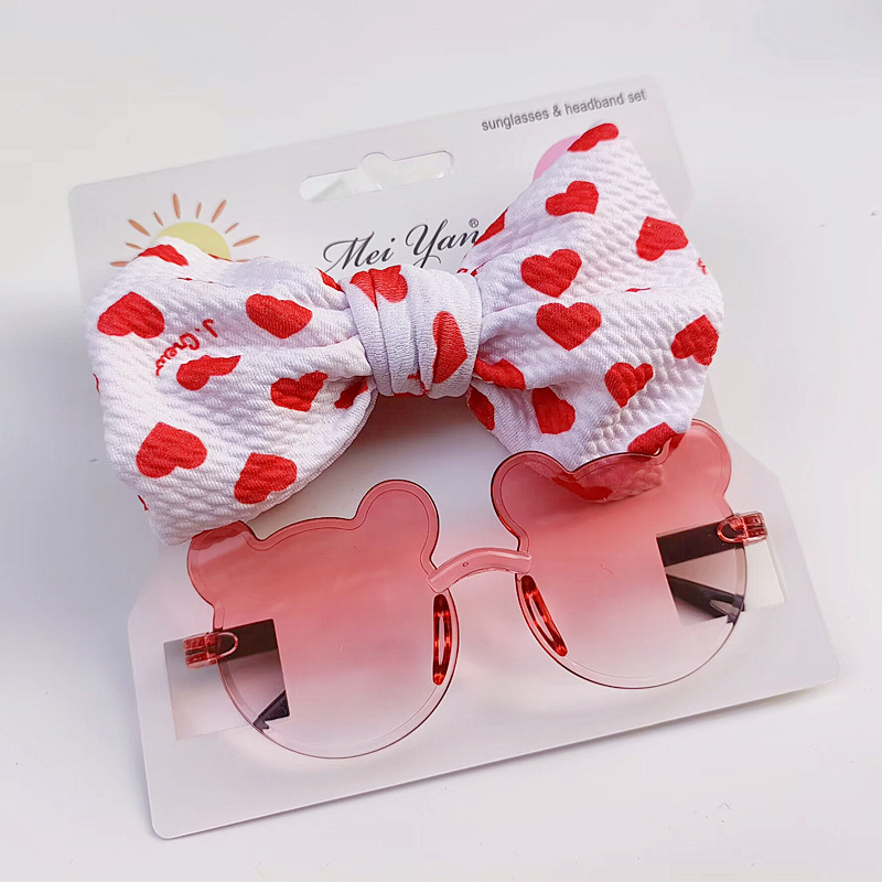 Cute Bear Bow Knot Pc Special-shaped Mirror Frameless Kids Sunglasses display picture 3