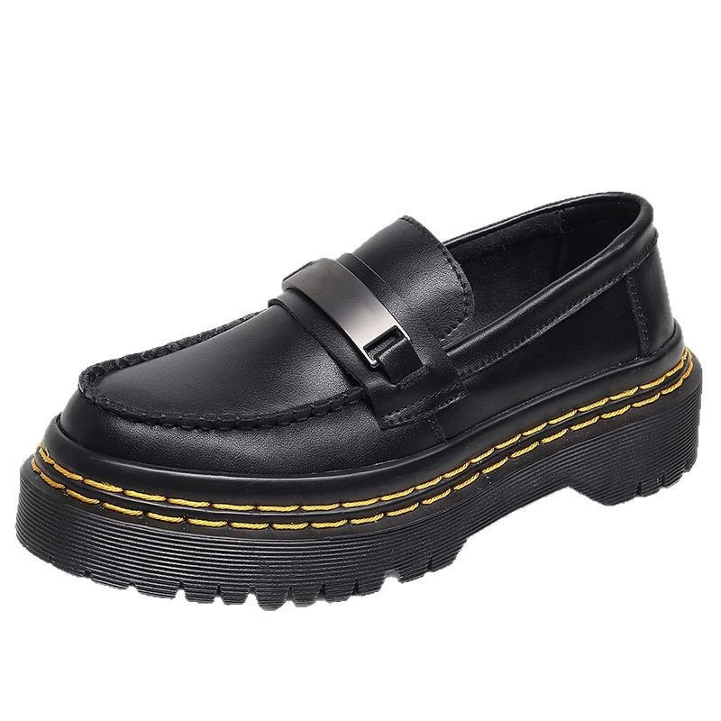 Обувь Lefu с фирменной табличкой железный бренд женский BEX двойная желтая линия из кожи с низким уровнем обуви Martin обувь британский стиль с толстым дном для повышения повседневной обуви