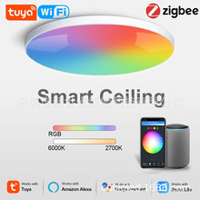 有货涂鸦RGBCW七彩卧室灯WIFI Zigbee Led吸顶灯40w智能灯Alexa