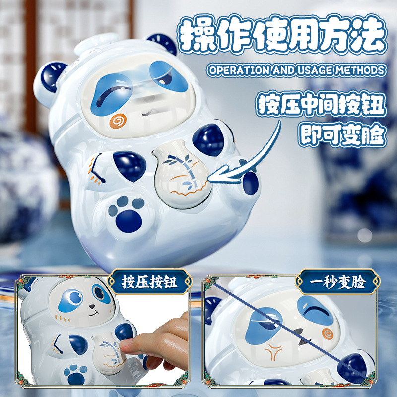 Nueva muñeca panda que cambia la cara, muñeca, marea nacional, maquillaje facial, cultura, juguete, ópera de Sichuan, muñeca que cambia la cara, mano de juguete, descompresión