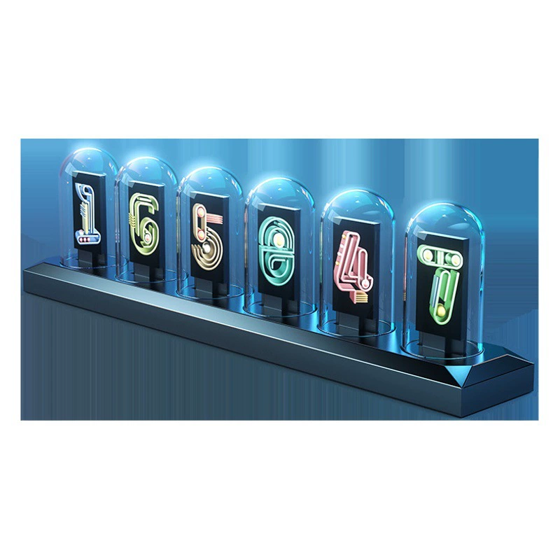 Ipstube алюминиевый сплав псевдо светящиеся трубки часы настольные часы украшения Судьба каменные ворота киберпанк