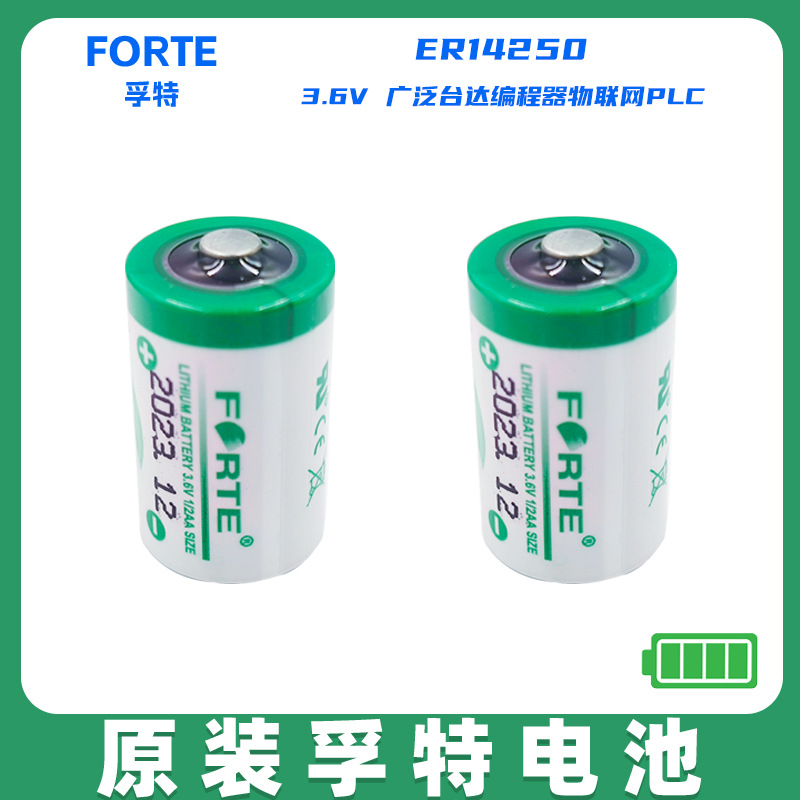 FORTE孚特ER14250 锂电池LS14250 3.6V台达编程器物联网PLC 1/2AA