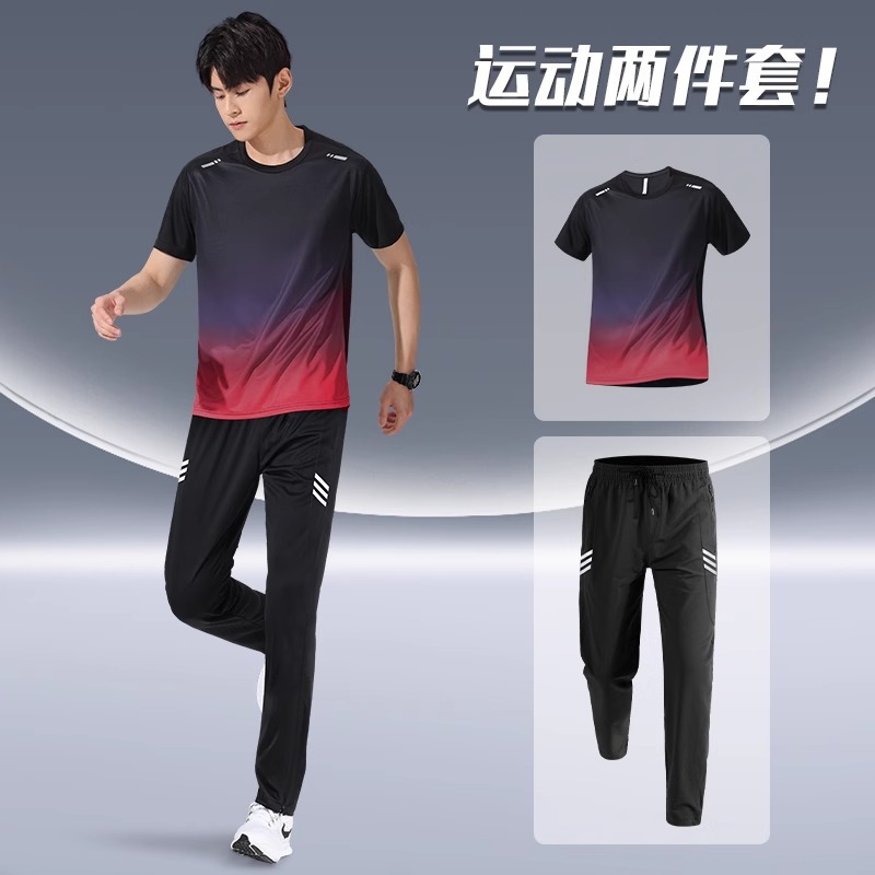 Trajes deportivos para hombres para correr otoño delgado ropa de secado rápido mangas largas pantalones largos casuales 2024 nuevo ciclismo fitness