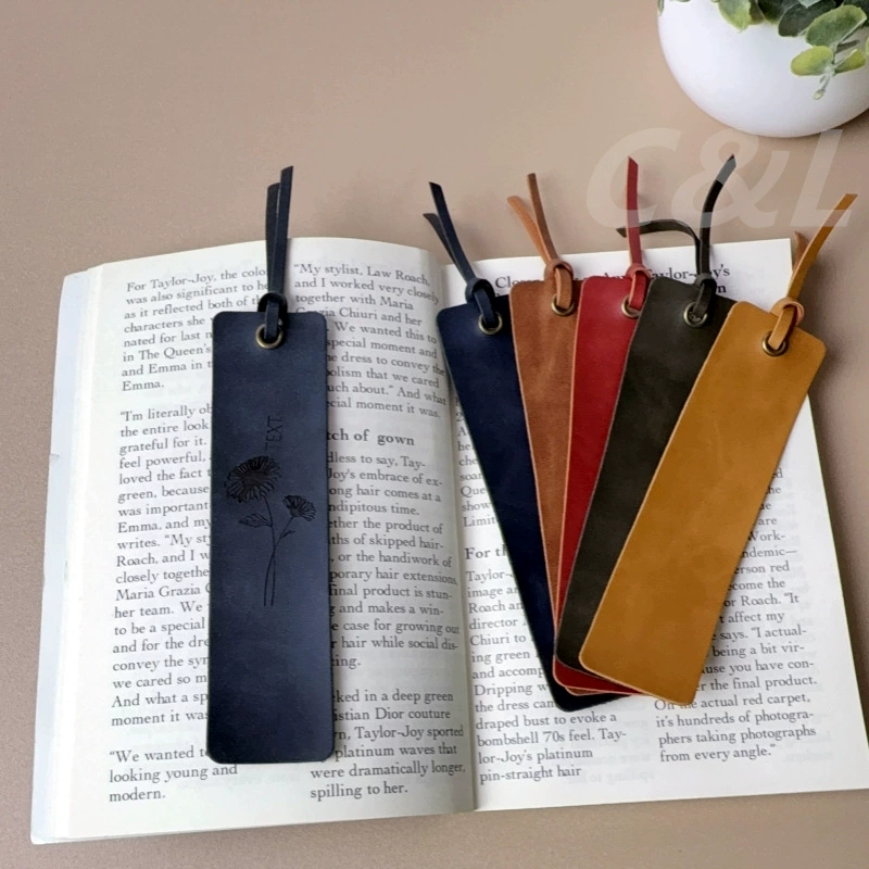 Трансграничные взрывы персонализированные кожаные закладки можно настроить лазерный логотип закладки для любителей чтения закладки