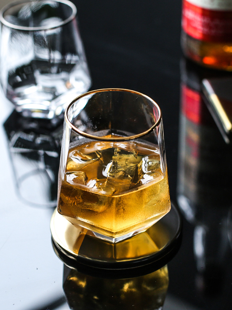 日式玻璃杯子啤酒杯威士忌酒杯男家用透明杯子水杯女饮料杯果汁杯