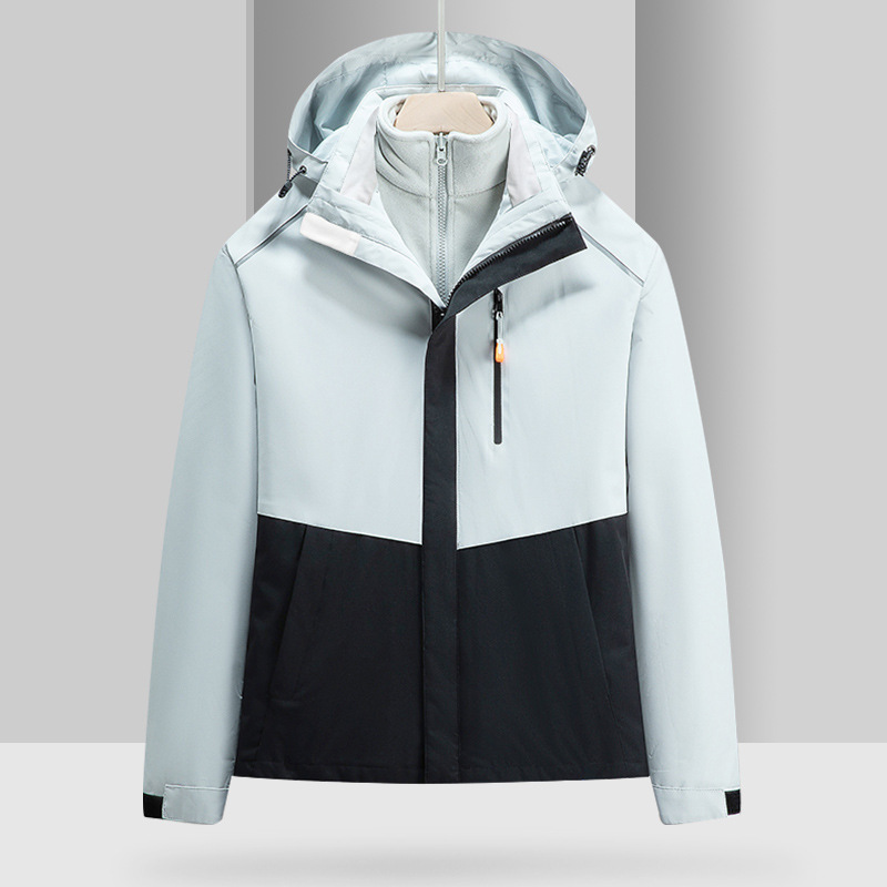 Grupo chaqueta overoles Otoño e Invierno tres en uno abrigo ropa de trabajo hombres y mujeres tops desmontaje forro polar al por mayor