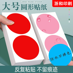 大尺寸彩色圆点贴贴纸圆形不干胶标签纸新生标贴纸自粘数字姓名贴