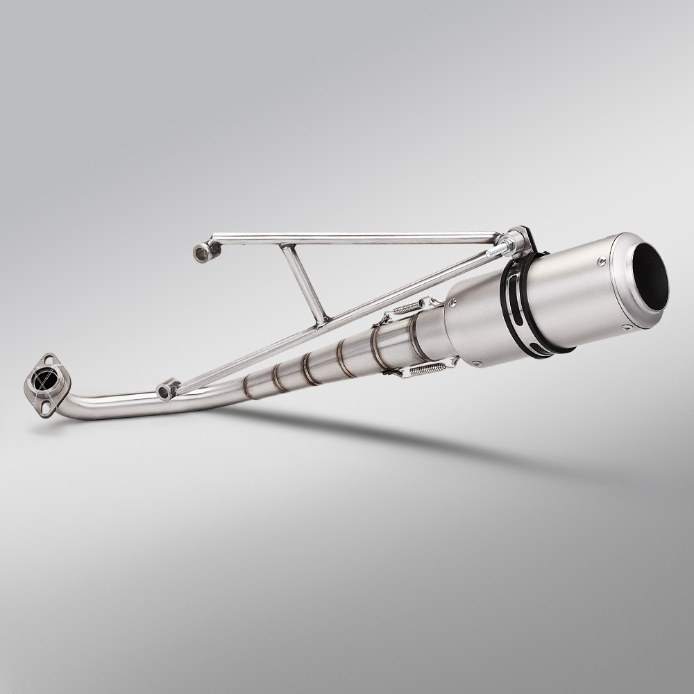 RS100 RSZ Fuxi 100cc stainless steel front exhaust pipe, SC muffler, hexagonal tailpipe, and silencer set