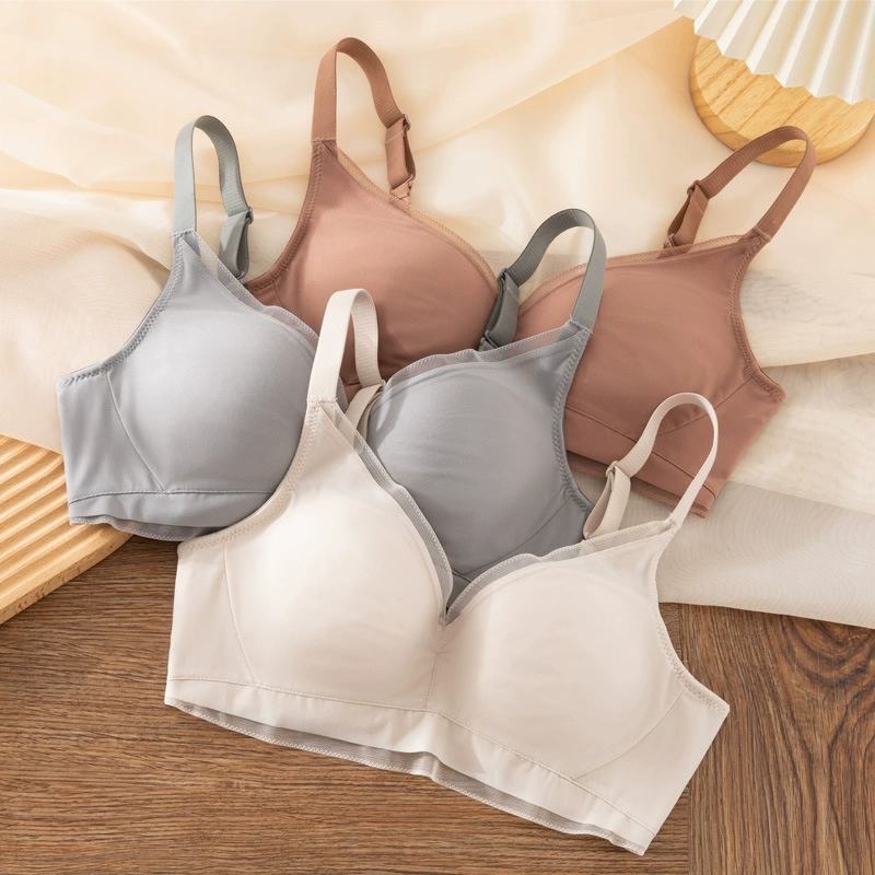 Silk comfortable push up bra, wireless bra