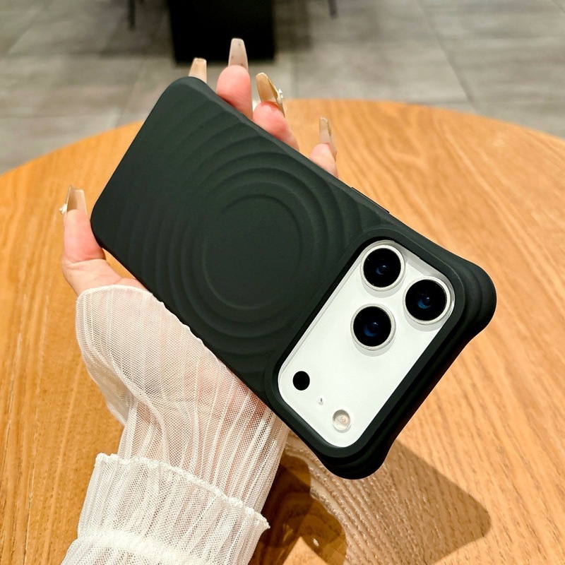 纯色波漾磁吸手机壳适用苹果17/16PROMAX个性全包iPhone15/14防摔|undefined