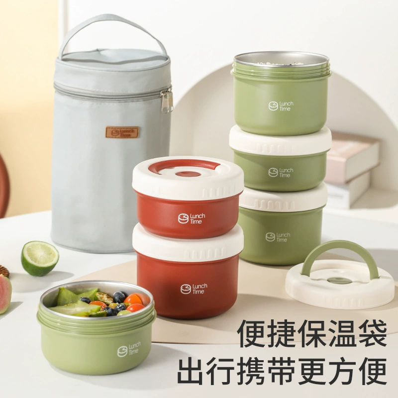 Capacious thermos stainless steel, double-layer handheld lunch box for students sealed, custom-made