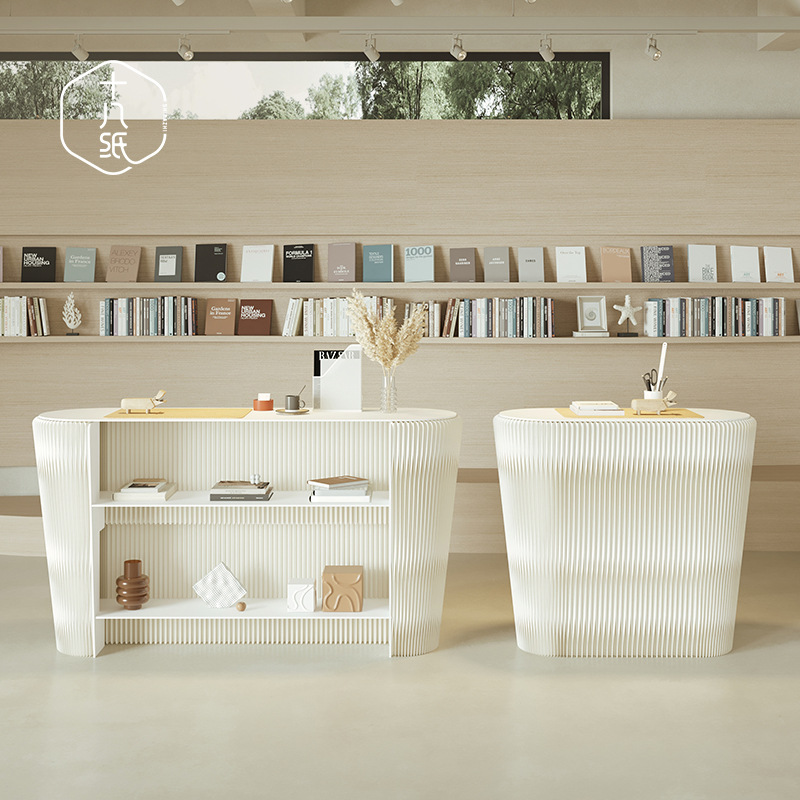 十八纸货架展示柜产品珠宝化妆品手办中岛陈列展示台前台格层展架