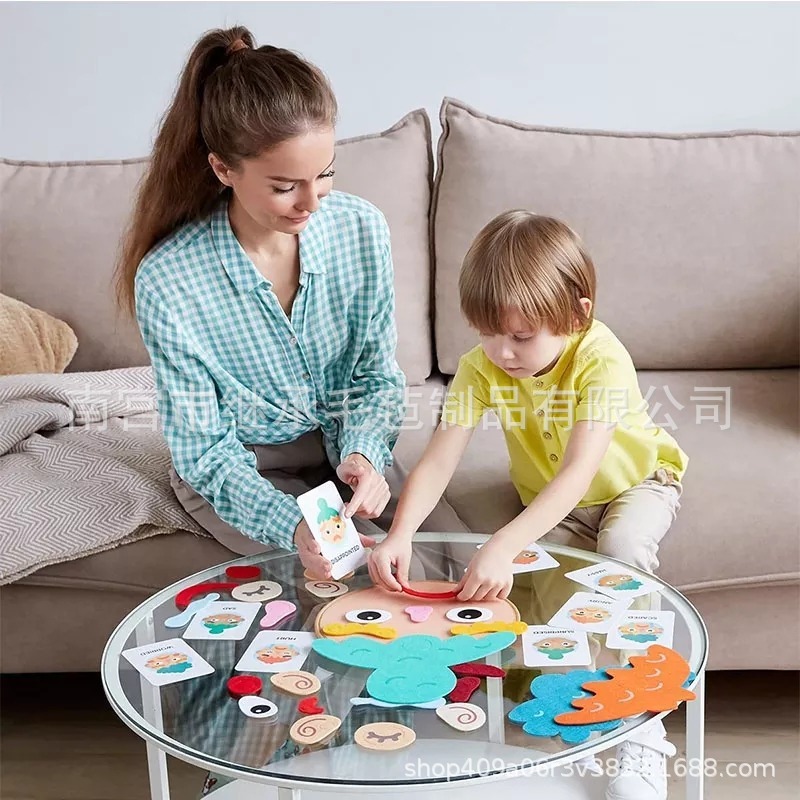 Foreign trade children felt expression DIY activity toy emotional expression 3456 years old education jigsaw puzzle early education